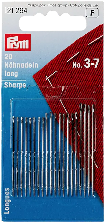 Prym ompeluneulalajitelma koot 3-7 Sharps 20 kpl/pakkaus