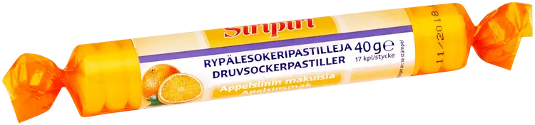 Siripiri rypälesokeripastilli appelsiini 17kpl