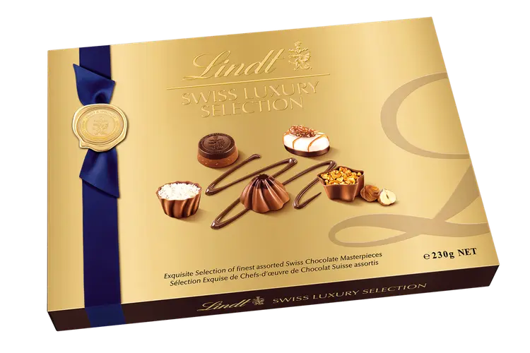 Lindt SWISS LUXURY SELECTION valikoima sveitsiläisiä suklaakonvehteja 230g