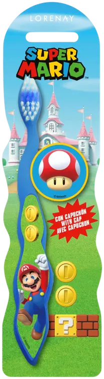 Super Mario hammasharja harjasuojalla 1kpl