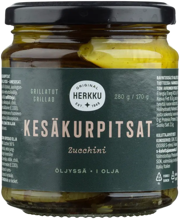 Herkku grillatut kesäkurpitsat 280/170 g