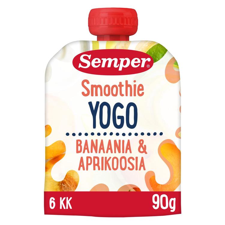 Semper Yogo Smoothie Banaani & aprikoosi 6kk jogurtti-hedelmäsose 90g