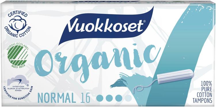 Vuokkoset Organic Tampon Normal 16 kpl
