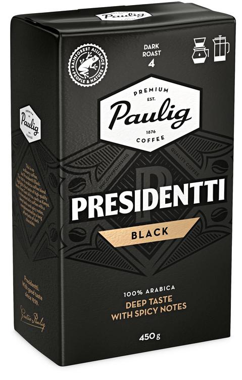 Paulig Presidentti Black Label kahvi suodatinjauhatus 450g