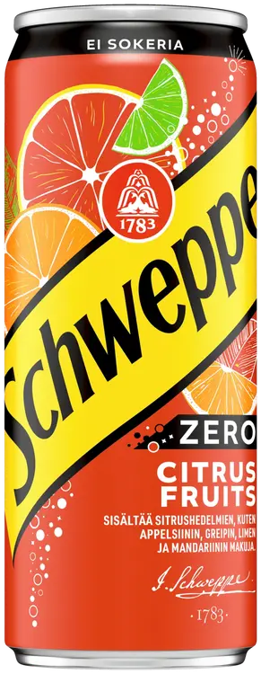 Schweppes Citrus Fruits Zero virvoitusjuoma tölkki 0,33 L