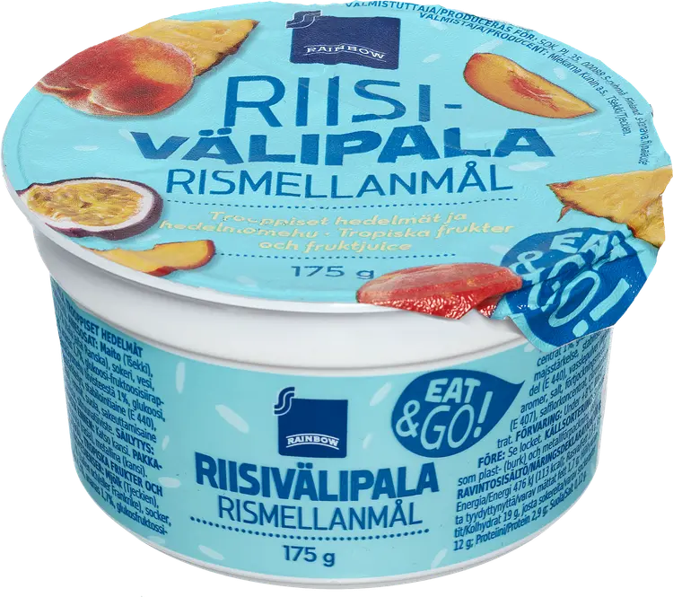 Rainbow Riisivälipala Trooppiset hedelmät ja hedelmämehu 175 g