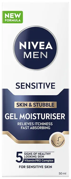 NIVEA MEN 50ml Sensitive Skin & Stubble Gel Moisturiser -geelivoide