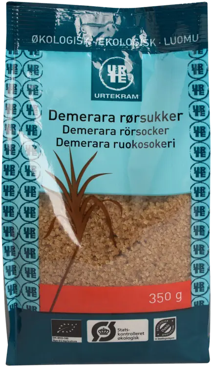 URTEKRAM Luomu Demerara ruokosokeri 350g