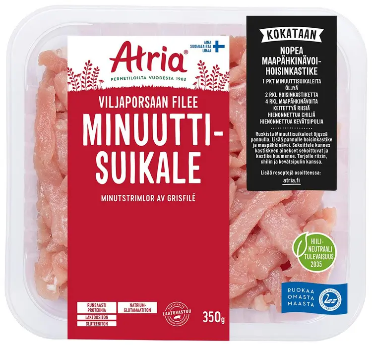 Atria Viljaporsaan Filee Minuuttisuikale 350g