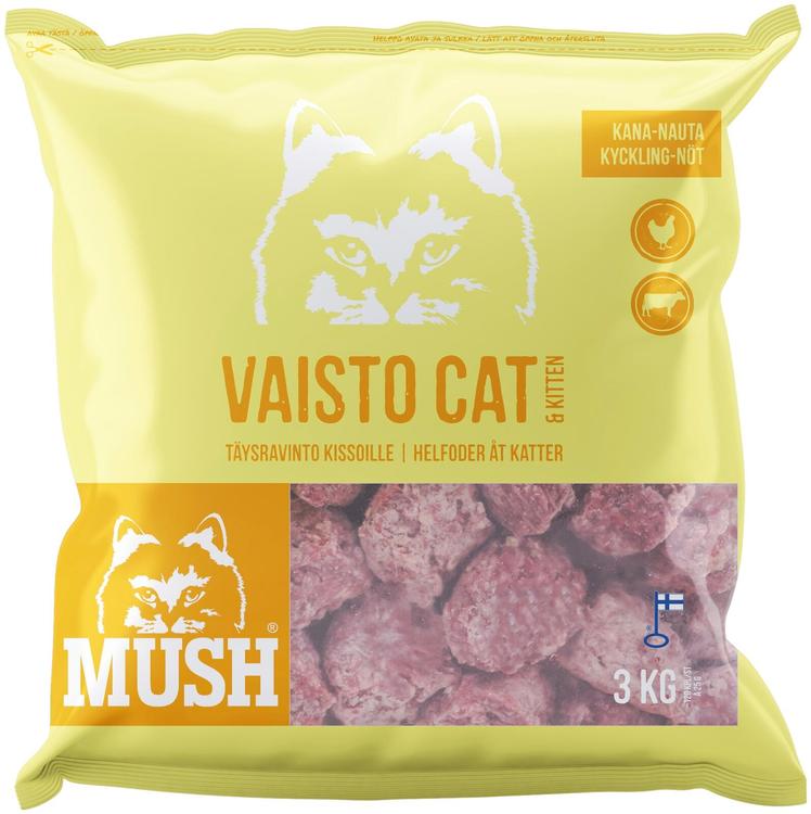 MUSH VAISTO CAT KELTAINEN täysrehu kissoille 3 kg