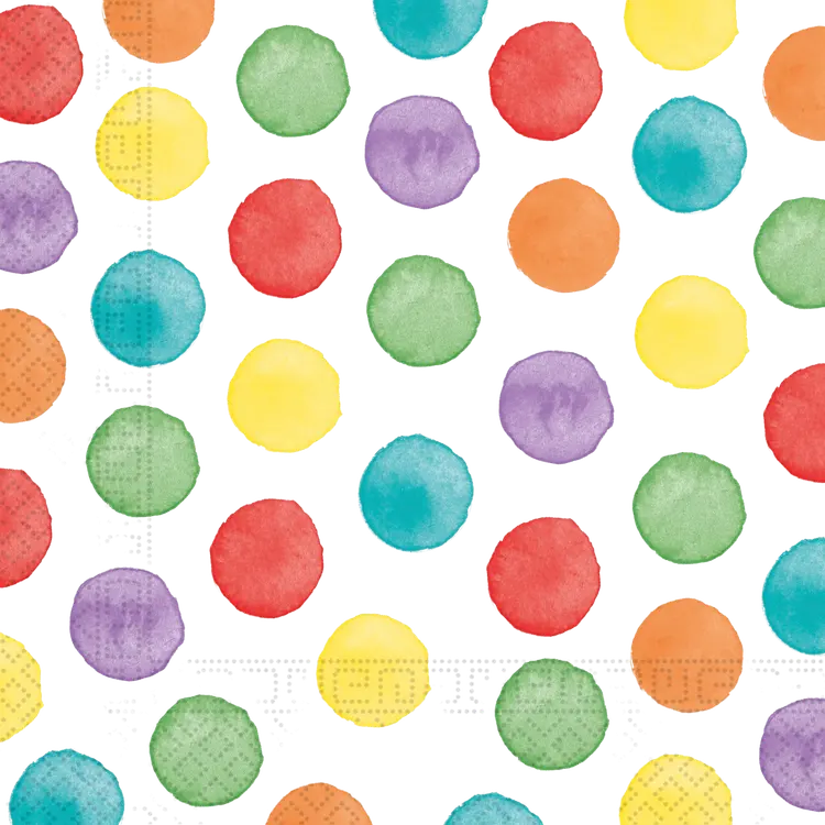 Procos 3ply Napkin 33cm Multiwatercolor Dots
