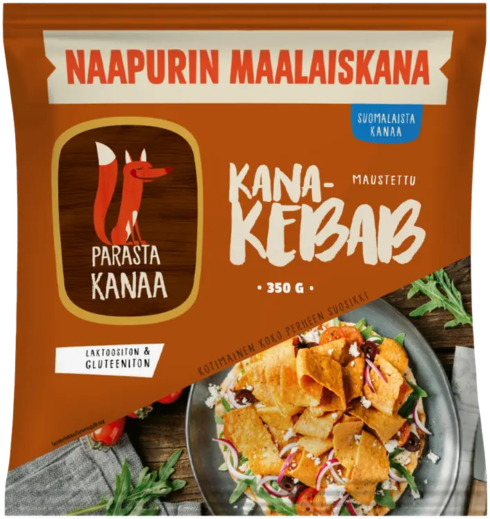 Naapurin Maalaiskanan kypsä kanakebab 350g, pakaste