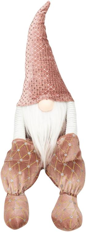 Istuva tonttu Lökäpöksy 57 cm, pinkki