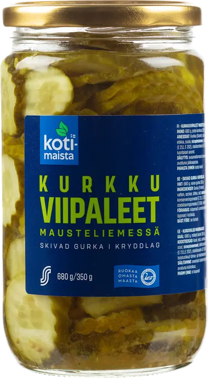 Kotimaista kurkkuviipaleet mausteliemessä 680/350g