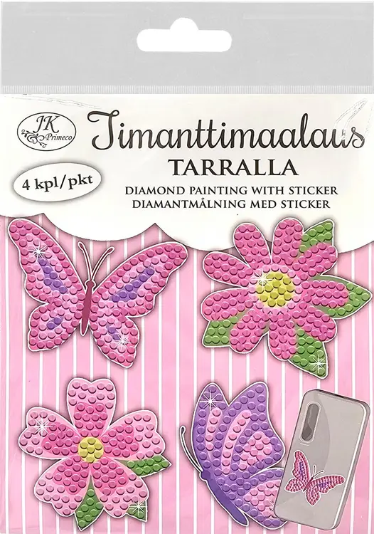 J.K. Primeco Timanttimaalaustarra Perhoset ja kukat 4kpl