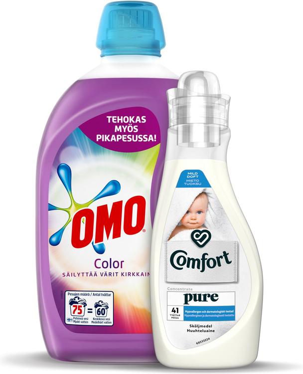 Omo + Comfort OmoColor 3000ml + Comfort Pure 750ml