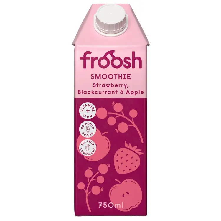 Froosh Smoothie Mansikka, Mustaherukka & Omena 750 ml