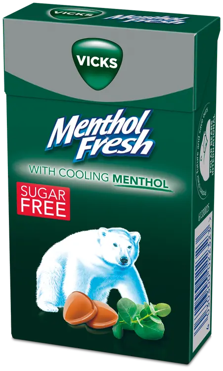 Vicks Menthol Fresh sokeriton kurkkupastilli mentholilla 40g