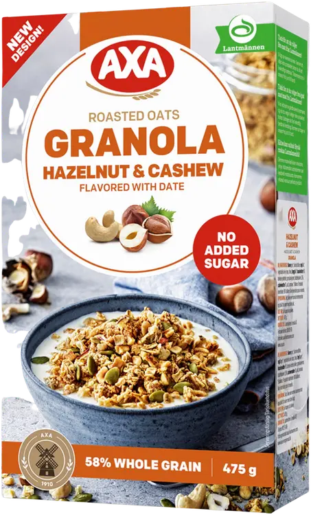 AXA Granola Hassel- & Cashewpähkinä 475g