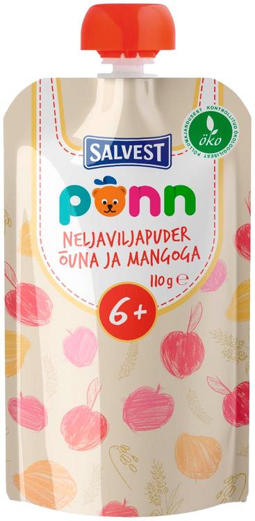 Põnn öko neljaviljapuder õun-mango 110g