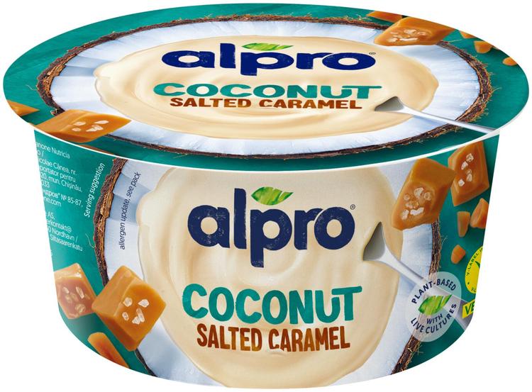 Alpro Hapatettu kookosvalmiste, suolainen kinuski 120g
