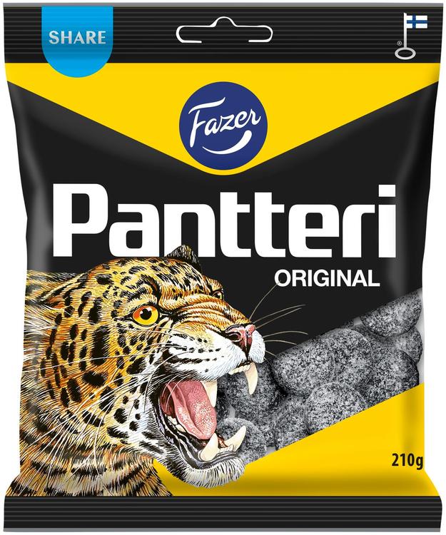 Fazer Pantteri salmiakki karkkipussi 210g