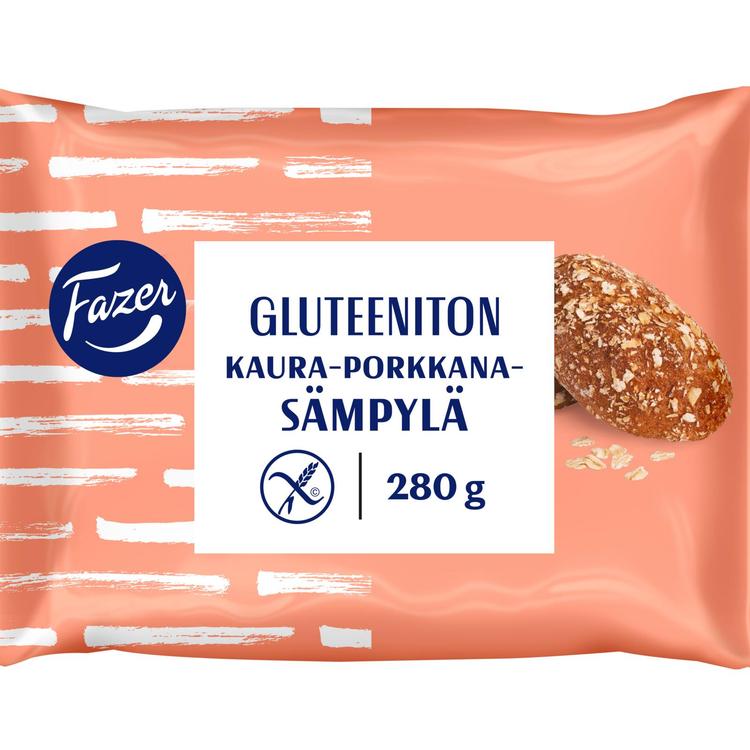 Fazer Gluteeniton Kaura-porkkanasämpylä 4kpl 280g, kypsäpakaste