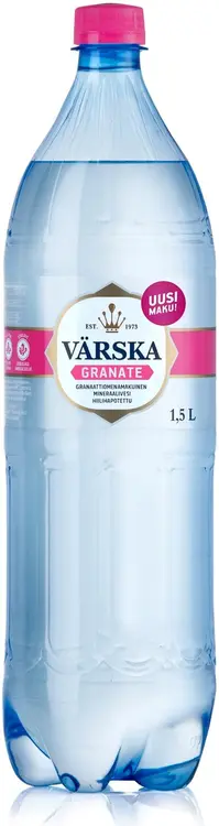 Värska Granate, granaattiomenan makuinen mineraalivesi, hiilihapollinen 1,5L PET
