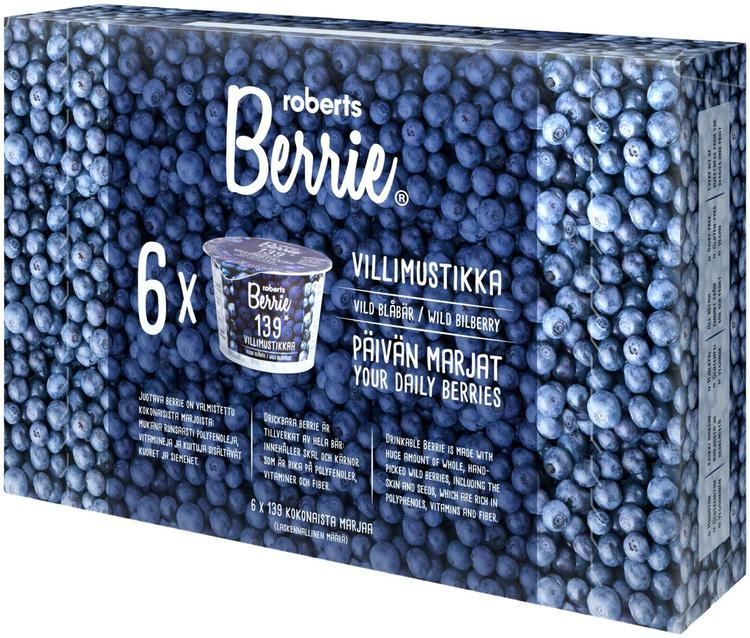 6 x Roberts Berrie villimustikka 100 ml