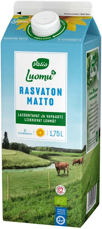 Valio Luomu™ D-vitaminoitu rasvaton maito 1,75 l