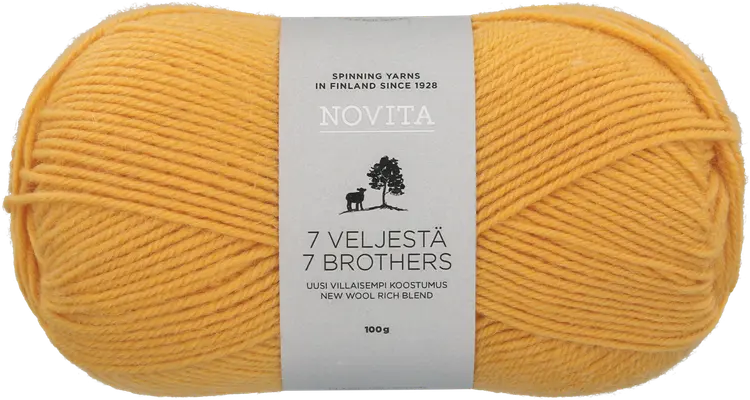 Novita lanka 7 Veljestä 100g auringonkukka 268