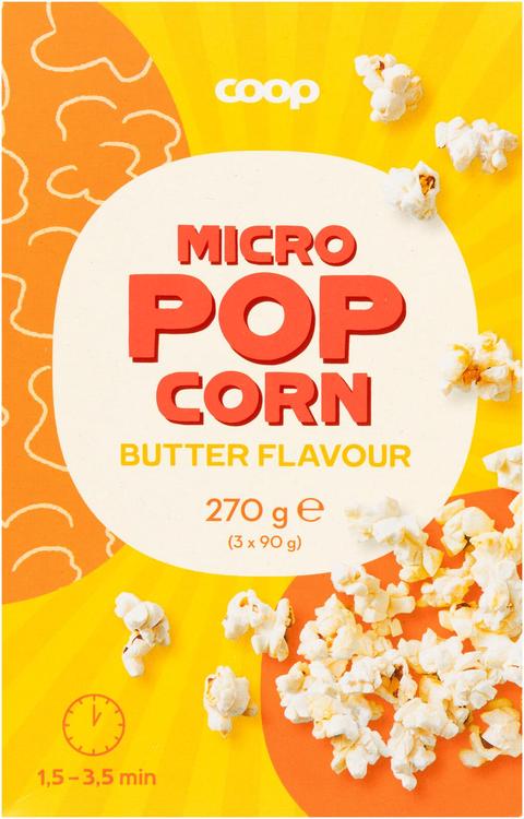 Coop voinmakuinen mikropopcorn 3-pack 270 g