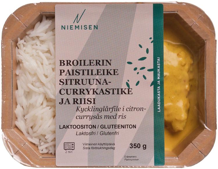 Niemisen Broilerinpaistileike sitruuna-currykastikkeessa 350g