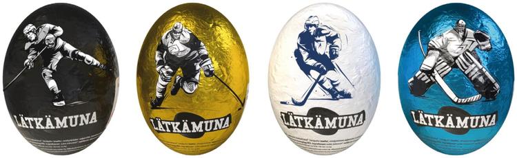 Lätkämuna Leijona+Liiga suklaayllätysmuna maito- ja valkosuklaa 20g