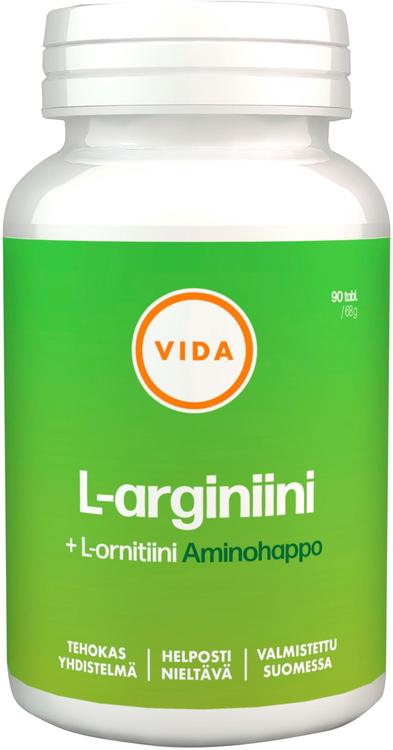 Vida ravintolisävalmiste L-arnigiini ja L-ornitiini 90 tablettia/ 68 g