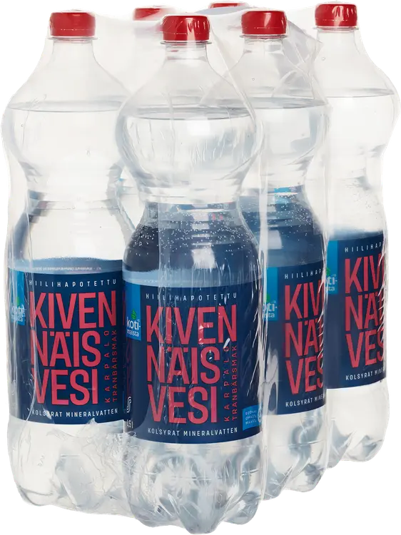 6 x Kotimaista Kivennäisvesi karpalo kevyesti hiilihapotettu 1,5l