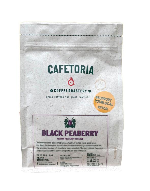 Cafetoria roastery Kenya black peaberry tumma kahvipapu 250g
