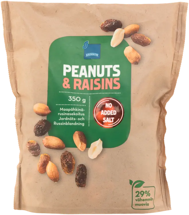 Rainbow maapähkinä-rusinasekoitus 350 g