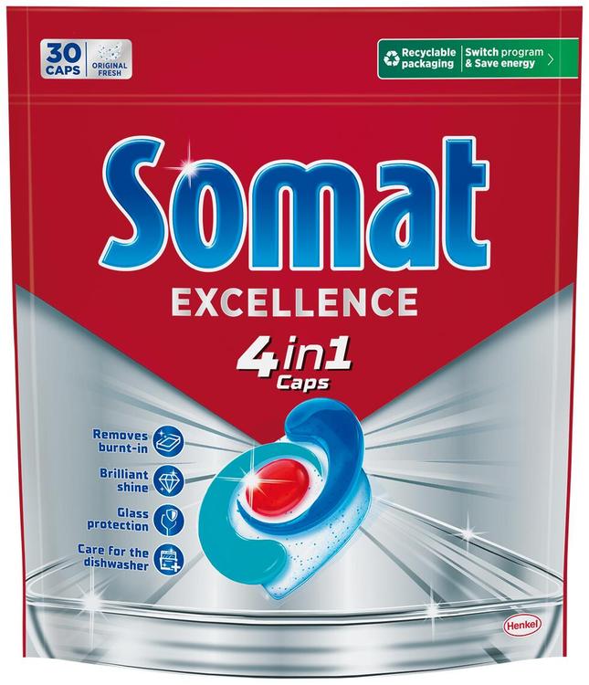 Nõudepesumasina kapslid Somat Excellence 4in1 30tk