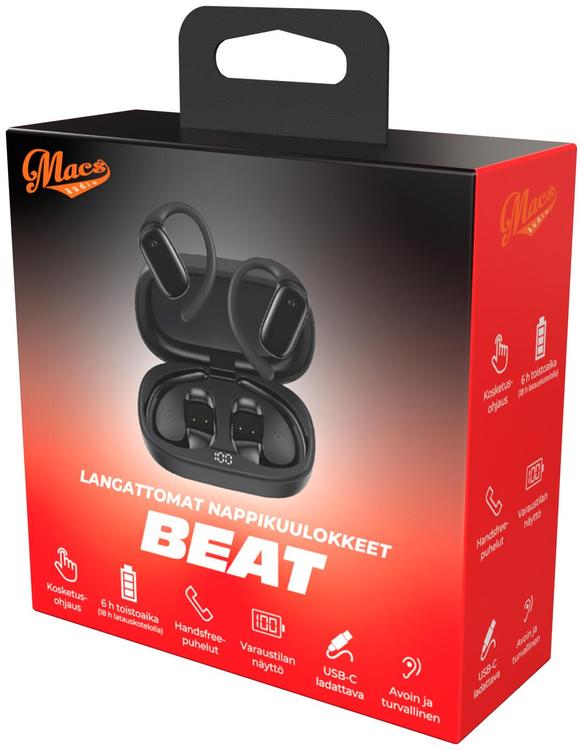 Nööpkõrvaklapid Macs Beat must