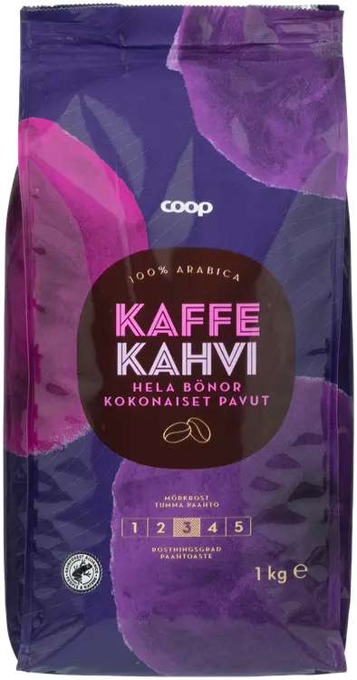 Coop kahvipapu tumma paahto 1 kg