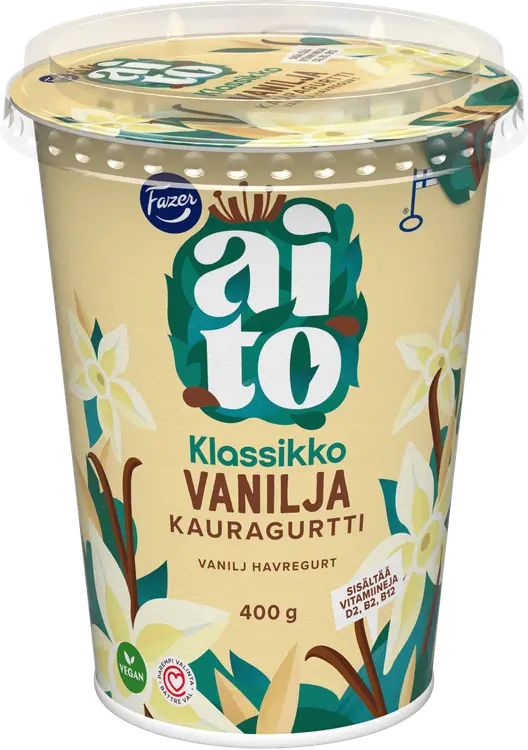 Fazer Aito Kauragurtti Vanilja 400 g, fermentoitu kauravälipala
