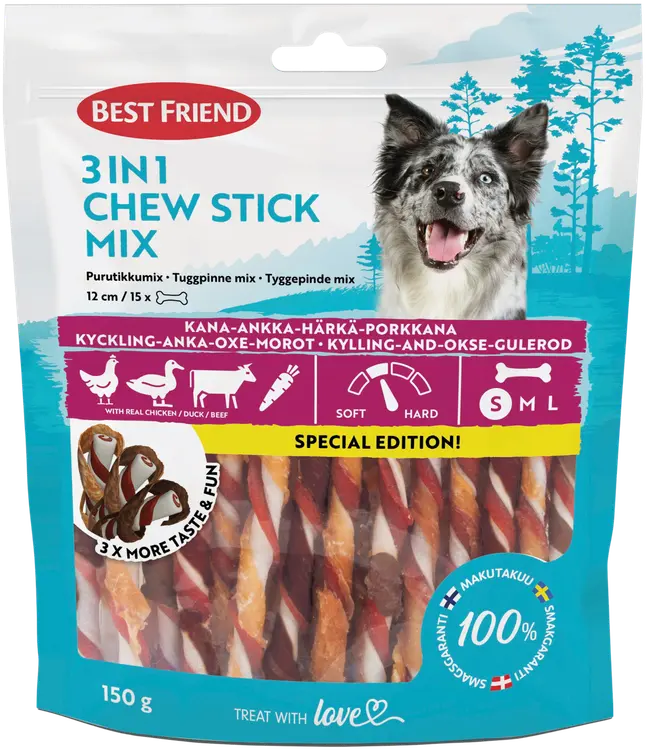 Best Friend 3in1 purutikkumix kana, ankka & härkä Special Edition! 12 cm 15 kpl 150 g
