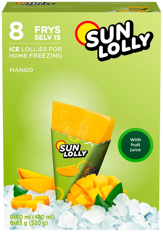 Sun Lolly 8x60ml/65g Pakasta itse mehujää Mango