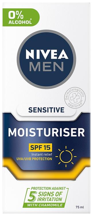 NIVEA MEN 75ml Sensitive Moisturiser SK15 -kasvovoide