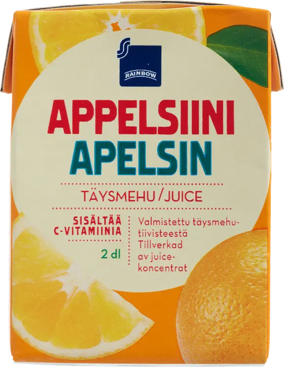 Rainbow appelsiinitäysmehu 2dl
