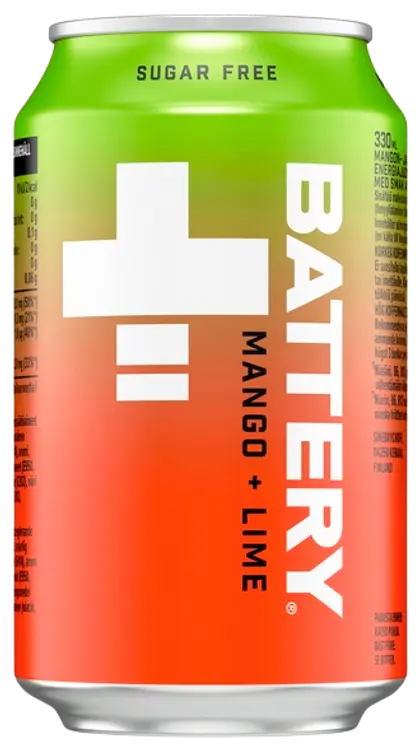 Battery Sugar Free Mango Lime energiajuoma tölkki 0,33 L