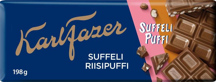 Karl Fazer Suffeli riisipuffi suklaalevy 198g