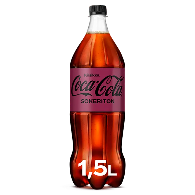 Coca-Cola Zero Sugar sokeriton Kirsikka virvoitusjuoma muovipullo 1,5 L