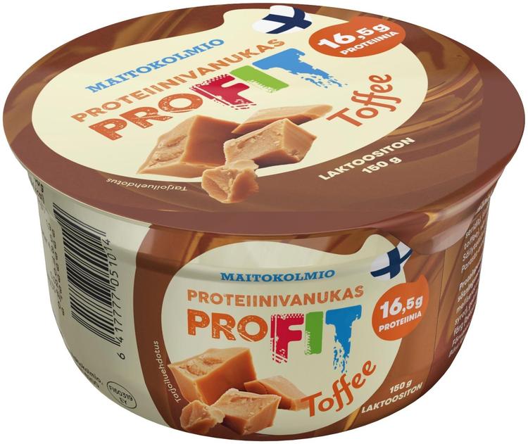 Maitokolmio PROFIT laktoositon toffee proteiinivanukas 150g